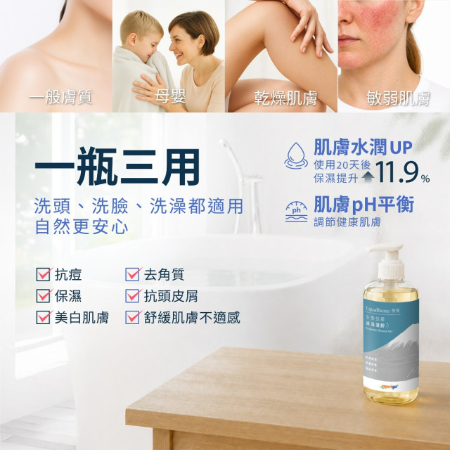 EquaBiome 微衡 - 生態益菌沐浴凝膠 (買2送1)